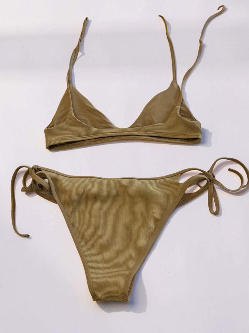 l*space Olive Ribbed Tie-Side Bikini - Picture 2 of 3